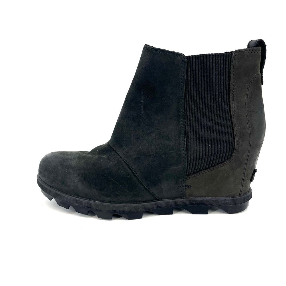 Sorel Women's 9.5 Black Suede Joan of Arctic Wedge Waterproof Ankle Boots‎